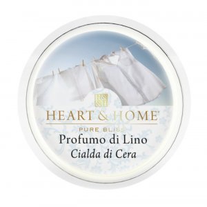 Candela di Soia Profumata - Profumo di lino Cialda Heart & Home