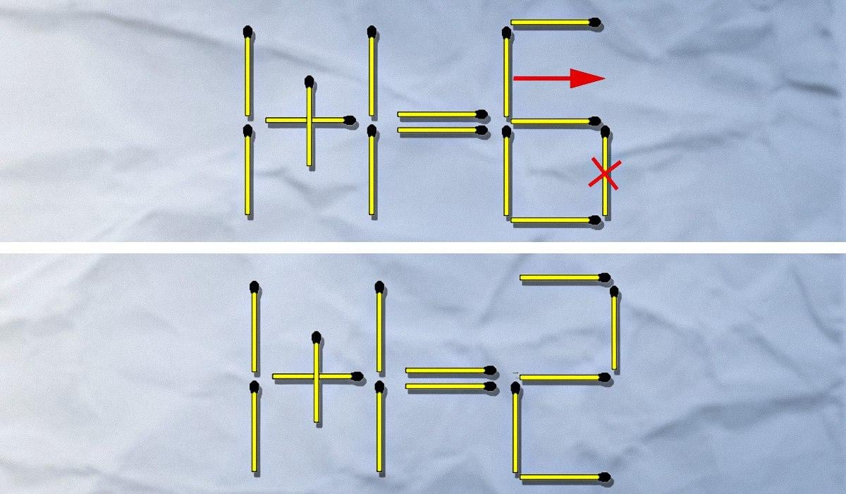 Το ένα σπίρτο πρέπει να πεταχτεί και το άλλο να αναδιαταχθεί: ένα δύσκολο τεστ IQ